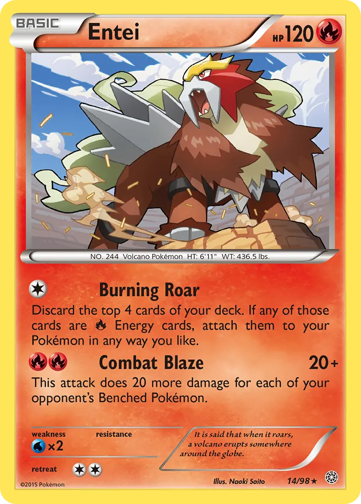 Entei — Ancient Origins 14 Pokémon card