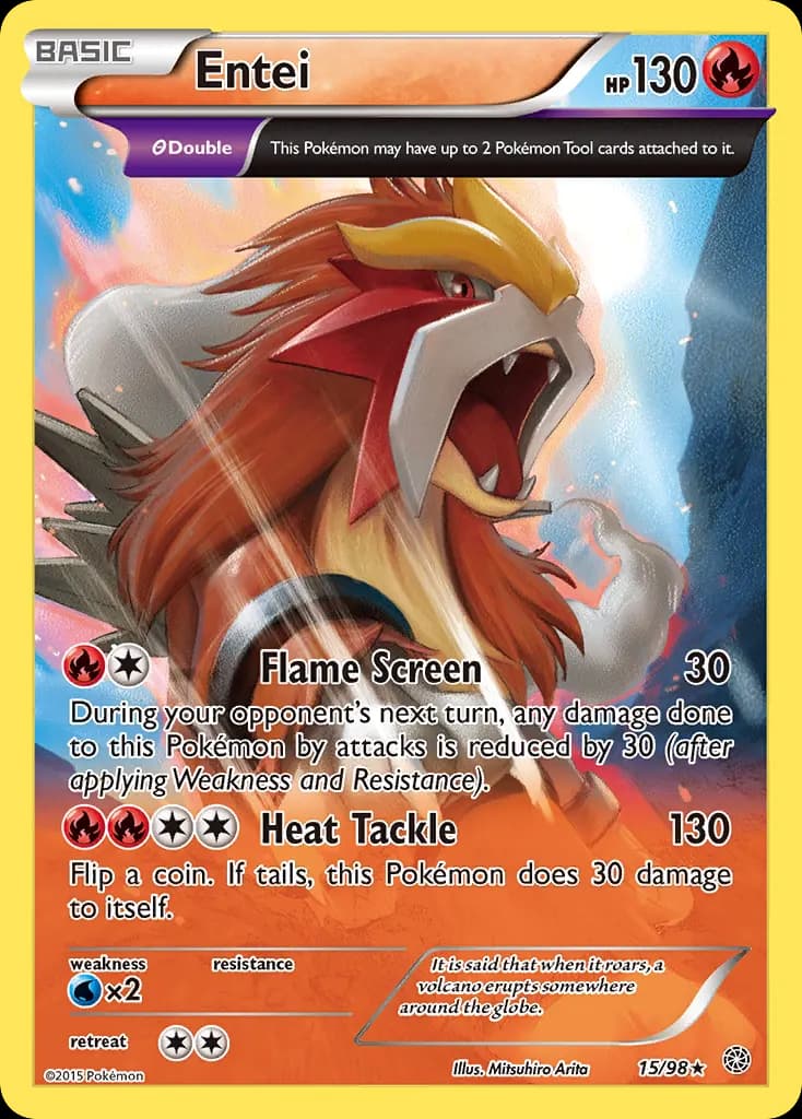 Entei — Ancient Origins 15 Pokémon card