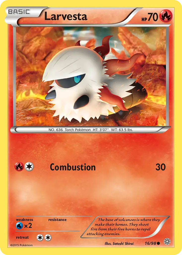 Larvesta — Ancient Origins 16 Pokémon card