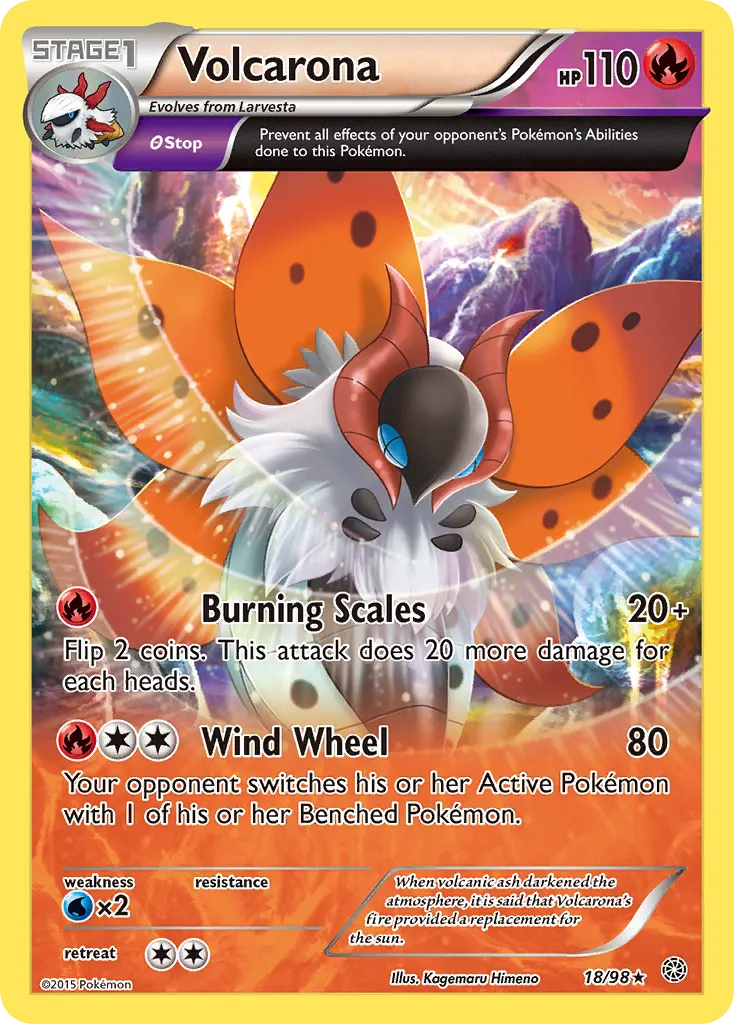 Volcarona — Ancient Origins 18 Pokémon card