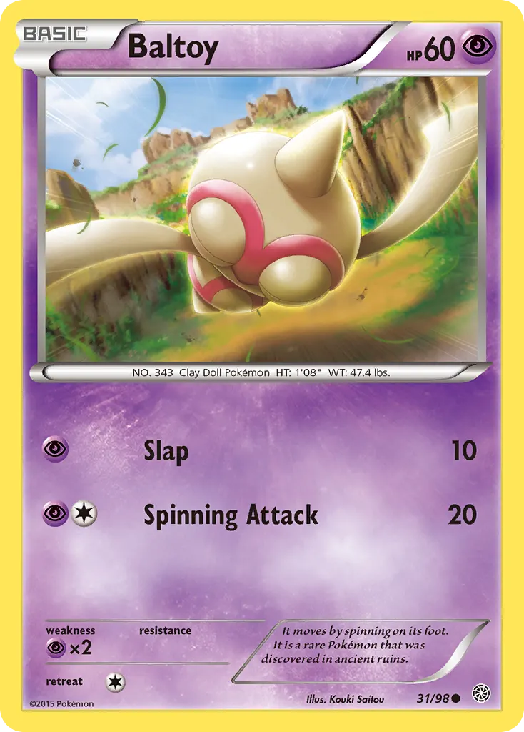 Baltoy — Ancient Origins 31 Pokémon card