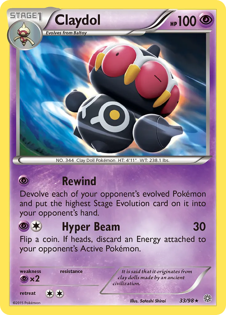 Claydol — Ancient Origins 33 Pokémon card