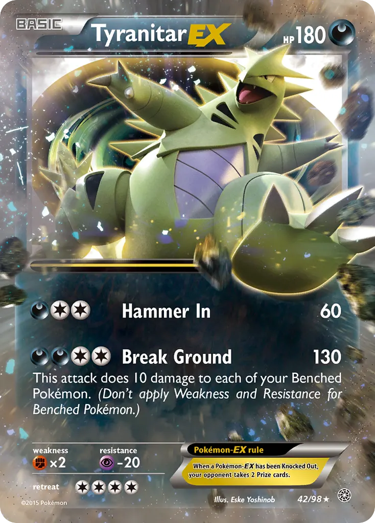 Tyranitar-EX — Ancient Origins 42 Pokémon card