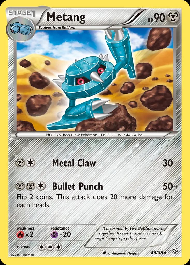 Metang — Ancient Origins 48 Pokémon card
