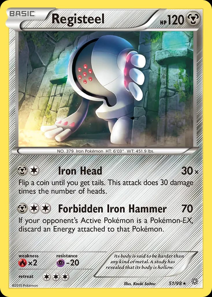 Registeel — Ancient Origins 51 Pokémon card