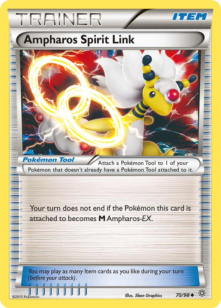 Ampharos Spirit Link — Ancient Origins 70 Pokémon card