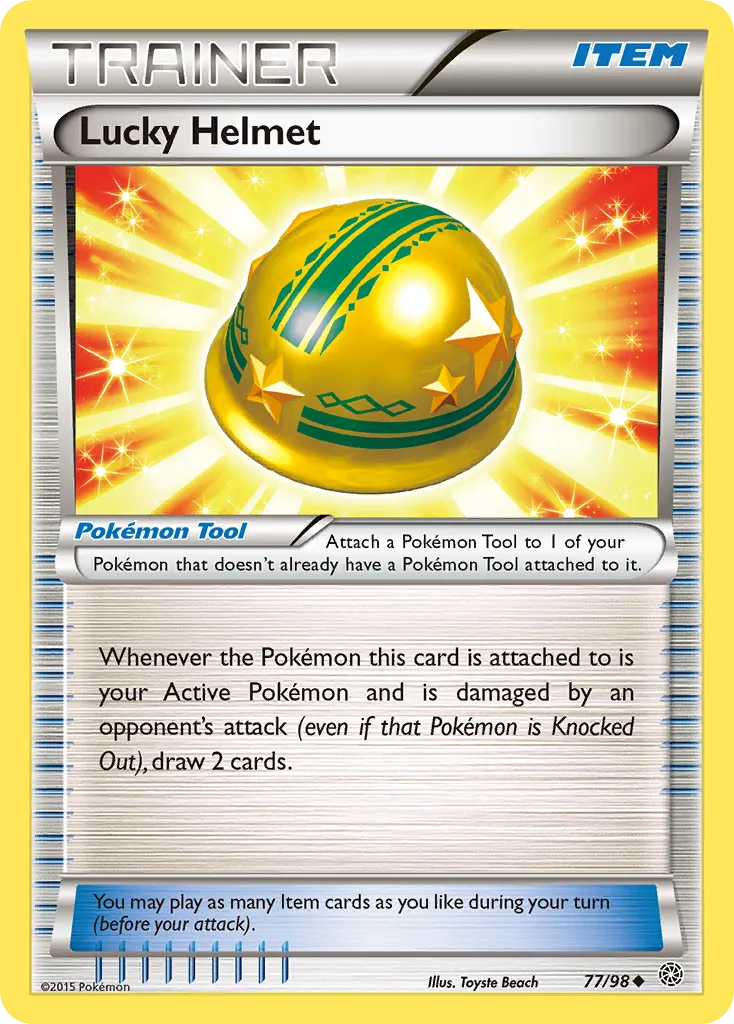Lucky Helmet — Ancient Origins 77 Pokémon card
