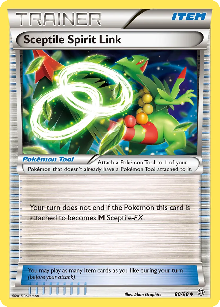 Sceptile Spirit Link — Ancient Origins 80 Pokémon card