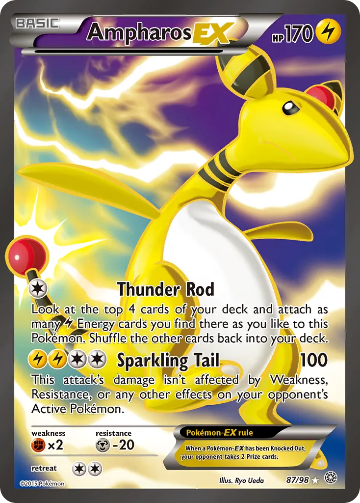 Ampharos-EX — Ancient Origins 87 Pokémon card