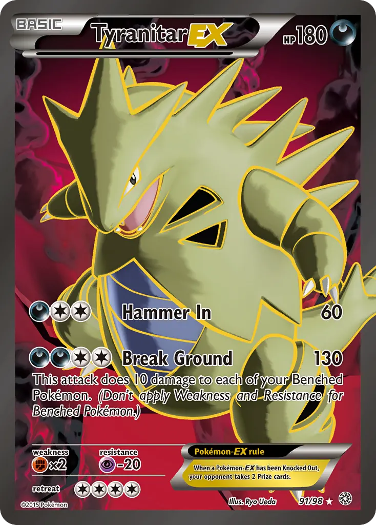 Tyranitar-EX — Ancient Origins 91 Pokémon card