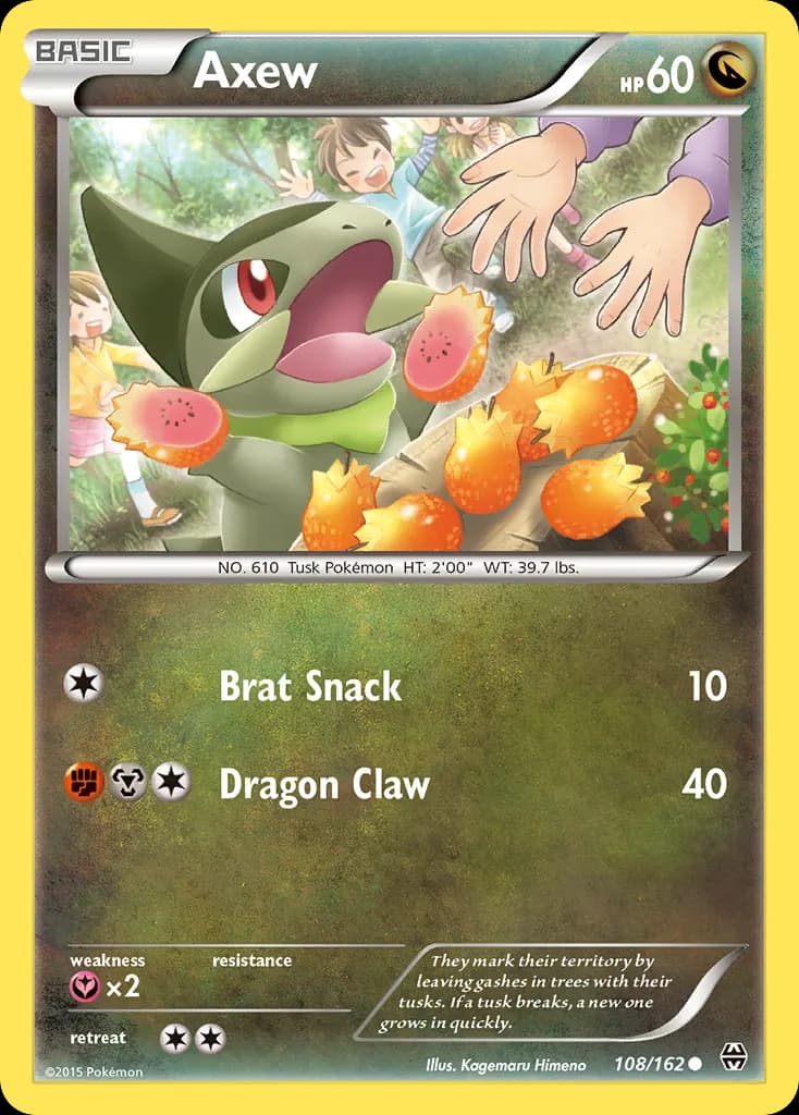 Axew — BREAKthrough 108 Pokémon card