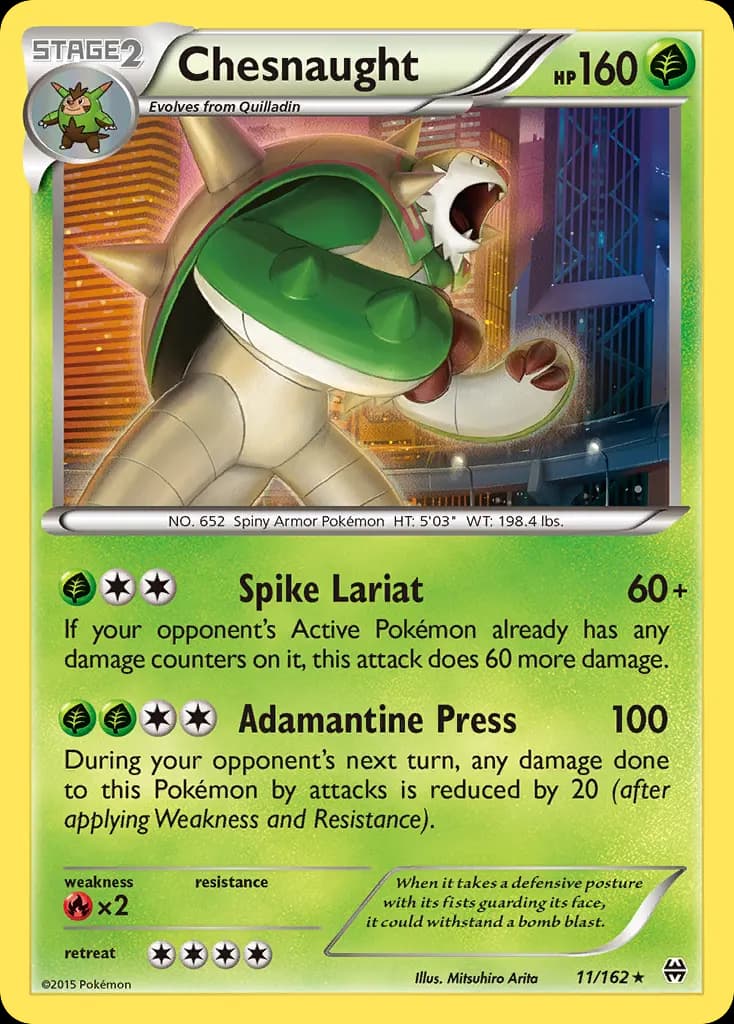 Chesnaught — BREAKthrough 11 Pokémon card