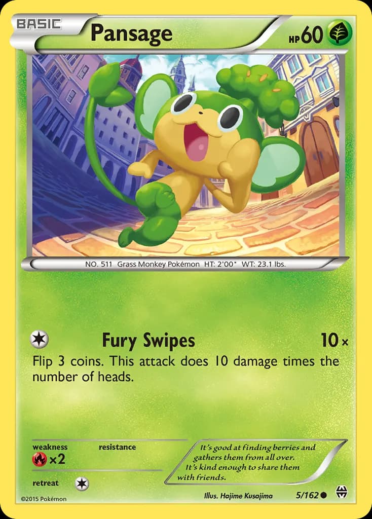 Pansage — BREAKthrough 5 Pokémon card