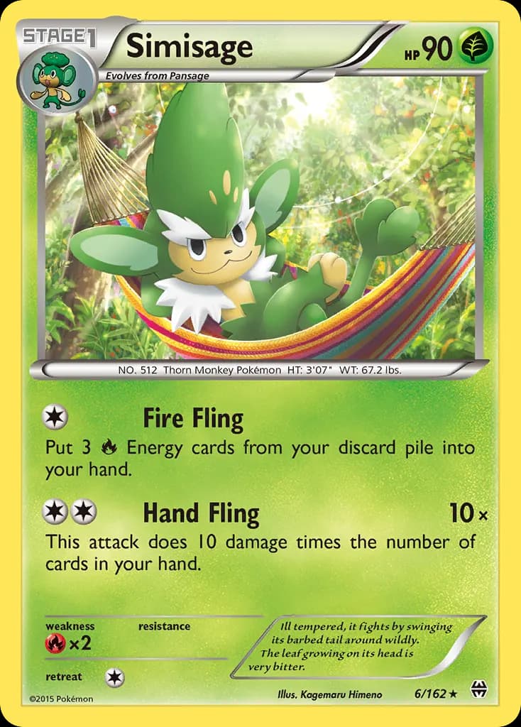 Simisage — BREAKthrough 6 Pokémon card
