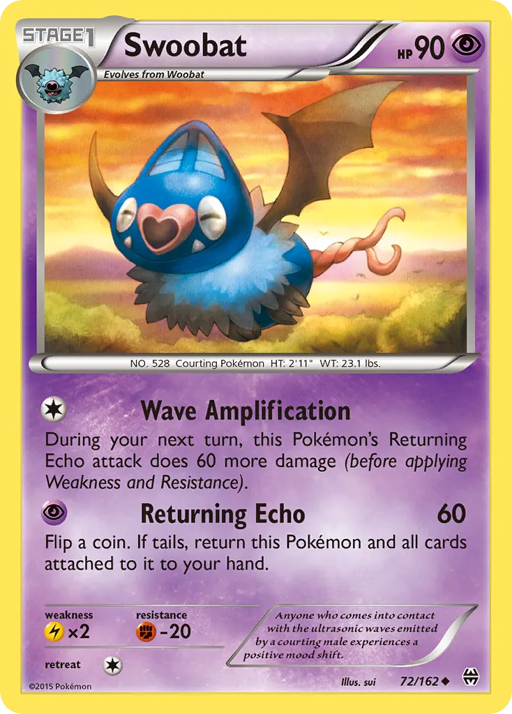 Swoobat — BREAKthrough 72 Pokémon card