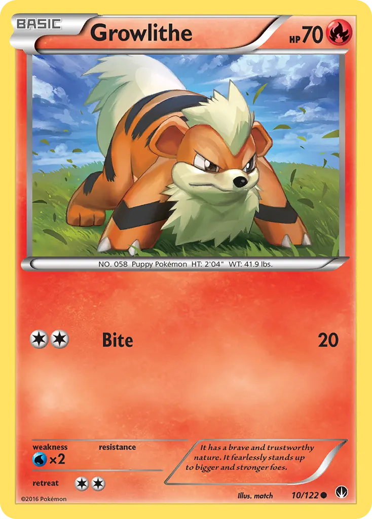 Growlithe — BREAKpoint 10 Pokémon card