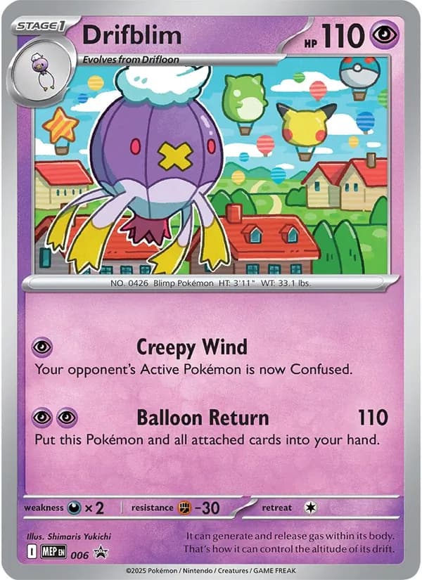 Drifblim - 006 (Cosmos Holo) — Mega Evolution Promo 6 Pokémon card