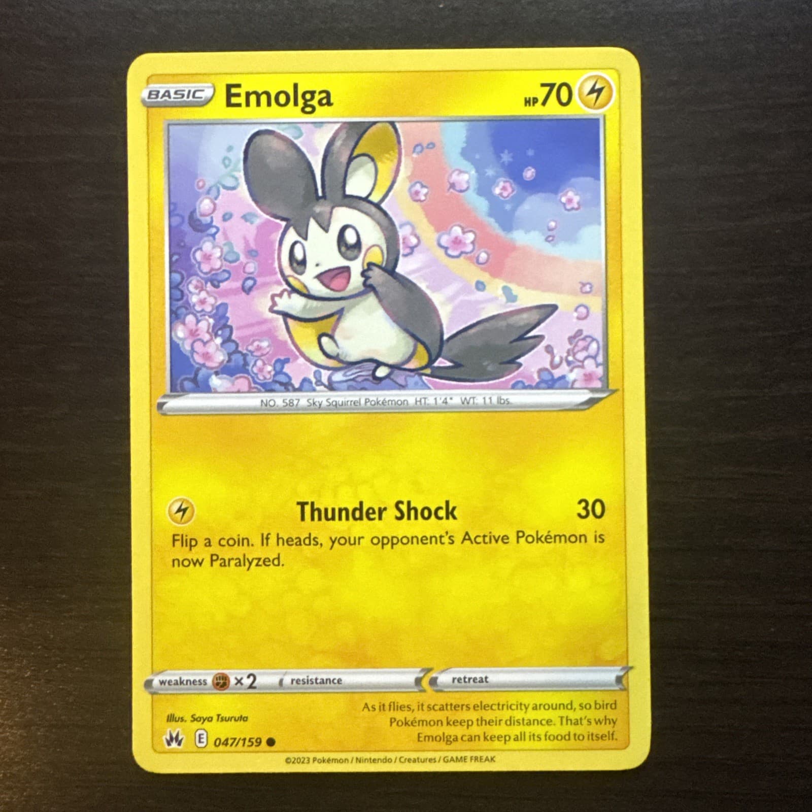 Emolga 47/159 Common Crown Zenith Pokemon NM