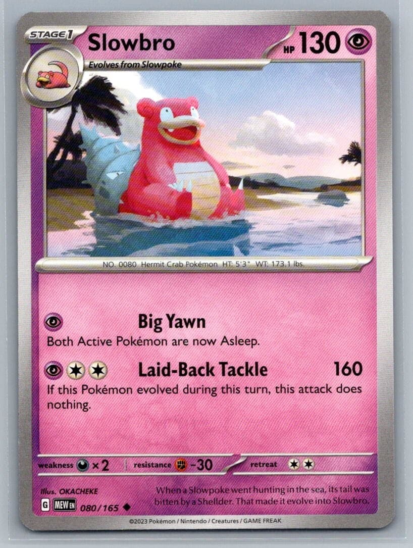Slowbro 80/165 Scarlet & Violet 151 Uncommon Pokémon TCG 2023