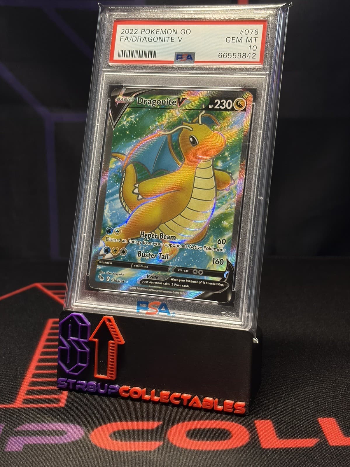 2022 Pokémon GO DRAGONITE V #076 FULL ART PSA 10 GEM MINT