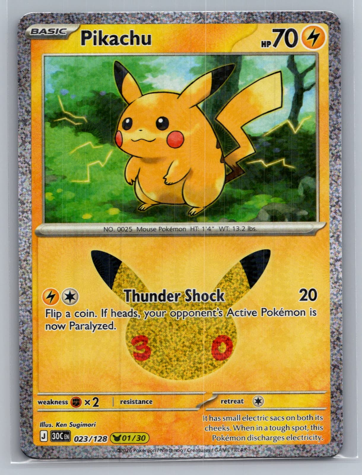 Pikachu #23/128 2026 30th Celebration Pokemon TCG