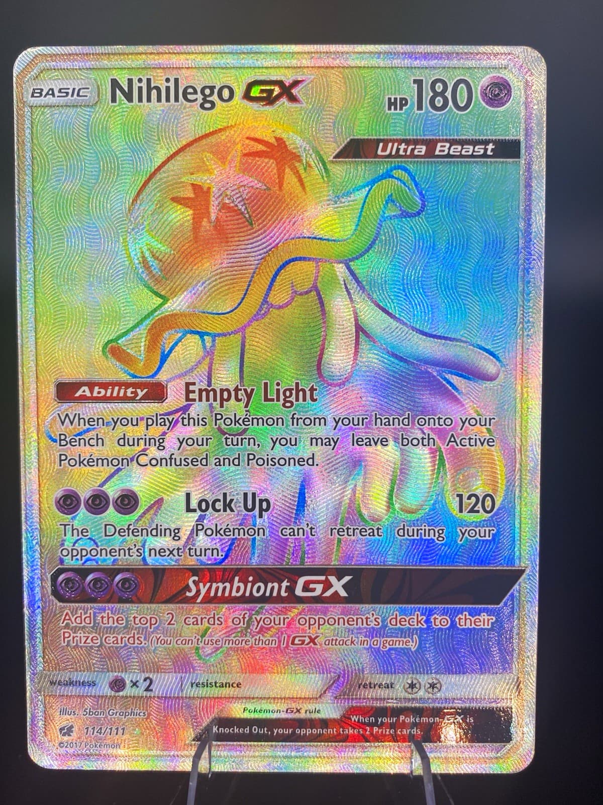 The Pokémon Company Nihilego GX 114/111 SM-Crimson Invasion Secret Full Art Holo