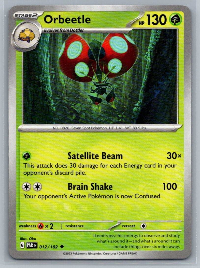 Orbeetle 12/182 Paradox Rift Uncommon Pokémon TCG 2023