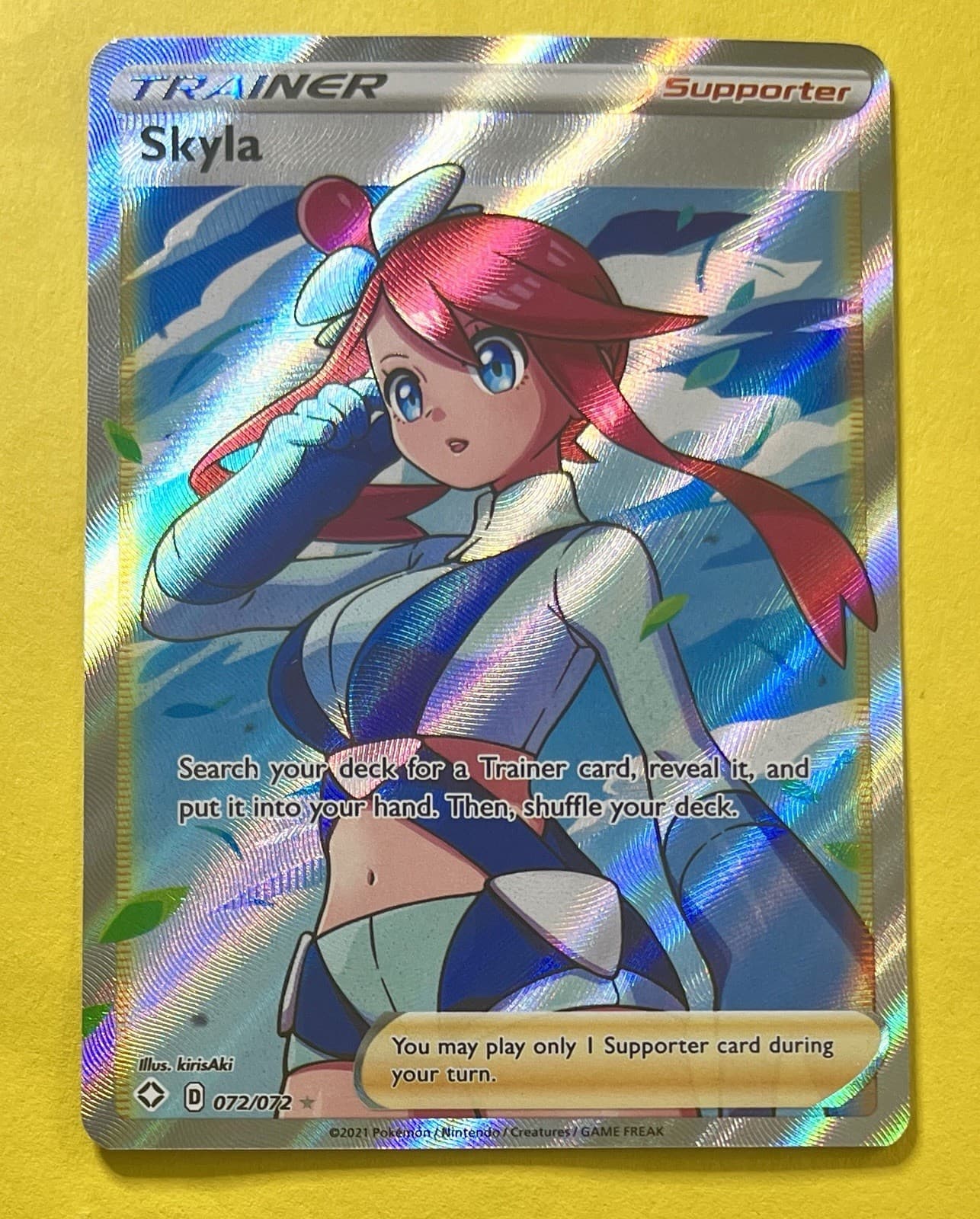 Skyla 2021 Pokemon Sword & Shield Shining Fates FULL ART TRAINER HOLO 72/72