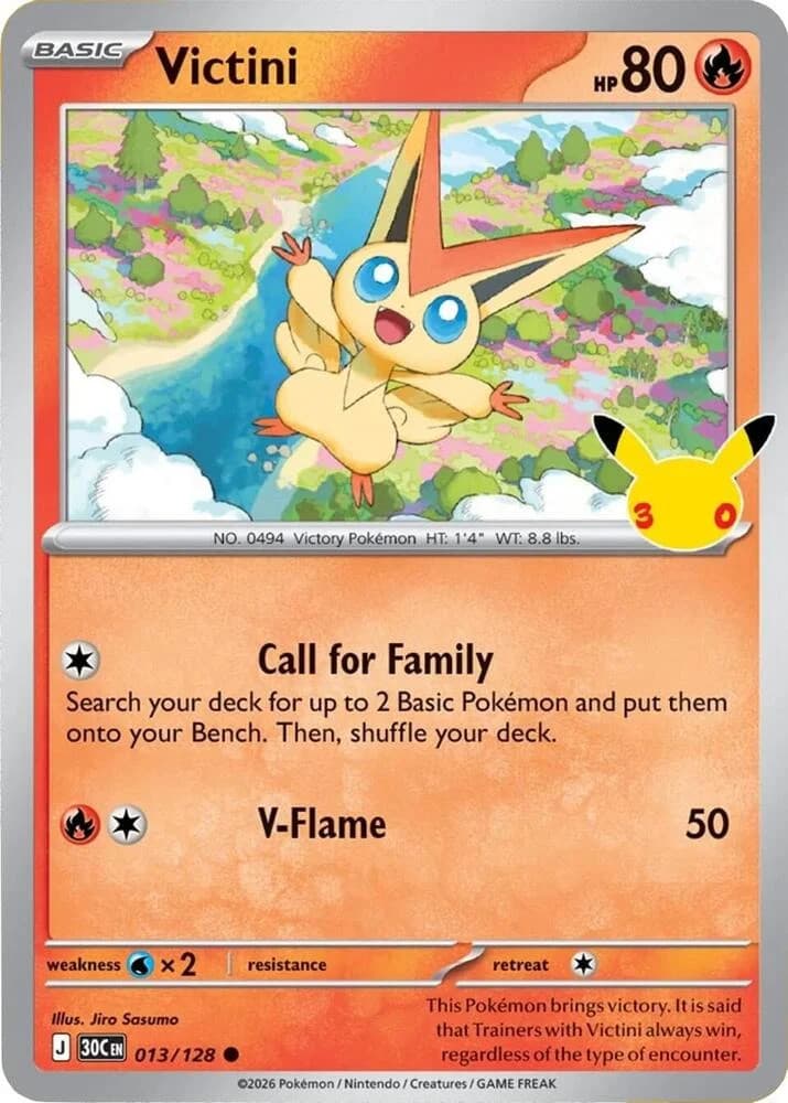 Pokemon TCG 30th Celebration Victini Holo #13/128