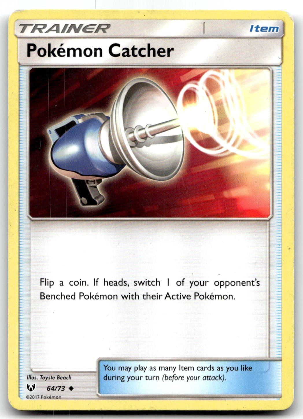 Pokemon Catcher 64/73 Shining Legends Uncommon Normal Pokemon TCG HP
