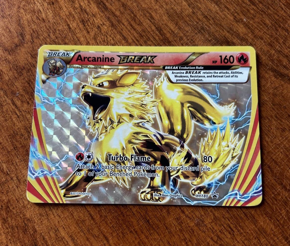 Pokémon TCG Arcanine Break XY180 HP160 Holo 2017