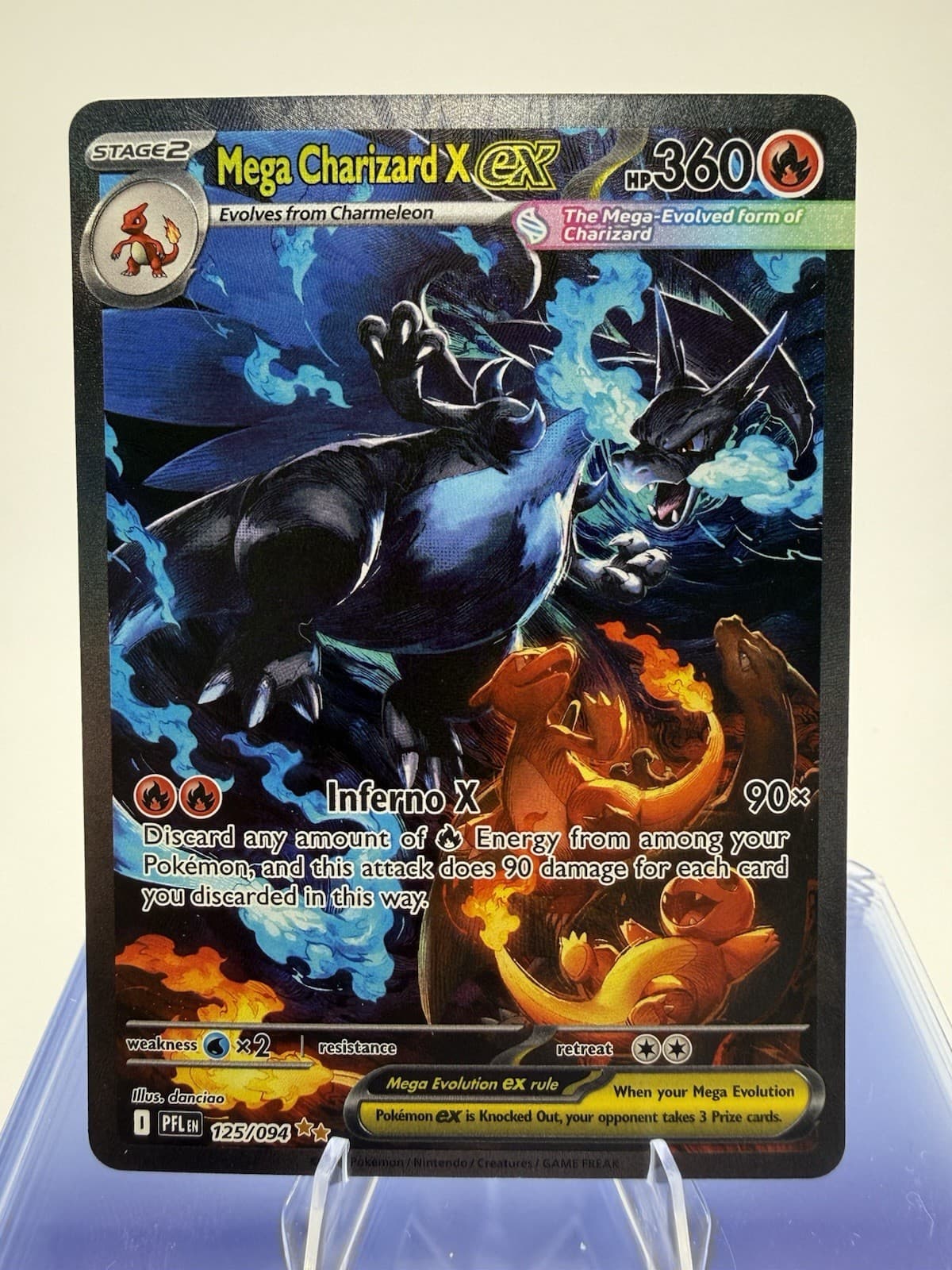 2025 Pokemon Phantasmal Flames - 125/094 Mega Charizard X ex SIR FRESH PULL NM
