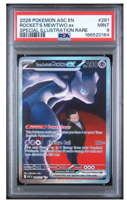 Team Rocket's Mewtwo ex 281/217 Me: Ascended Heroes Holo PSA 9