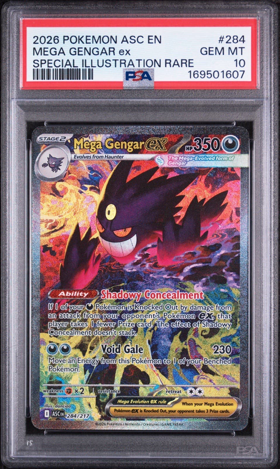 Mega Gengar Ex 284/217 Me: Ascended Heroes Holo PSA 10 Gem Mint Sir