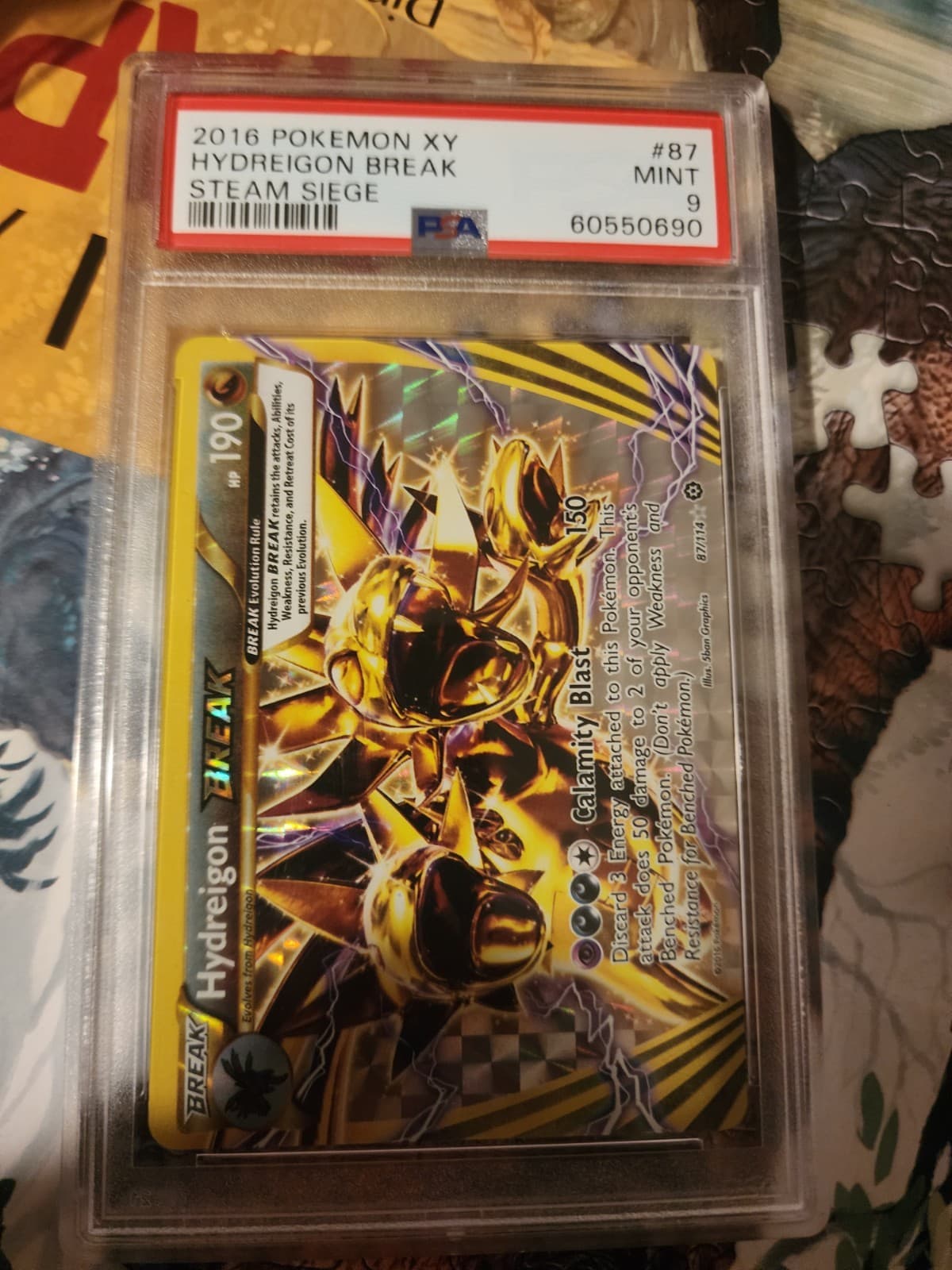 2016 POKEMON XY STEAM SIEGE #87 HYDREIGON BREAK PSA 9