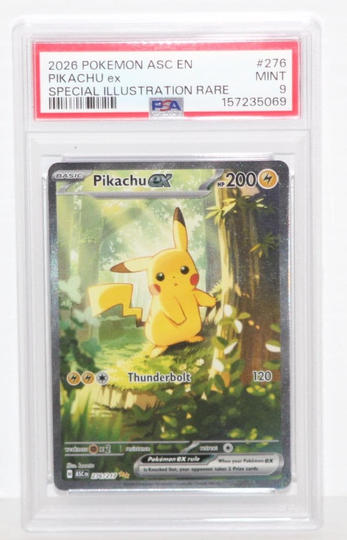 Pikachu EX Ascended Heroes 276/217 Special Illustration Rare Pokemon 2026 PSA 9
