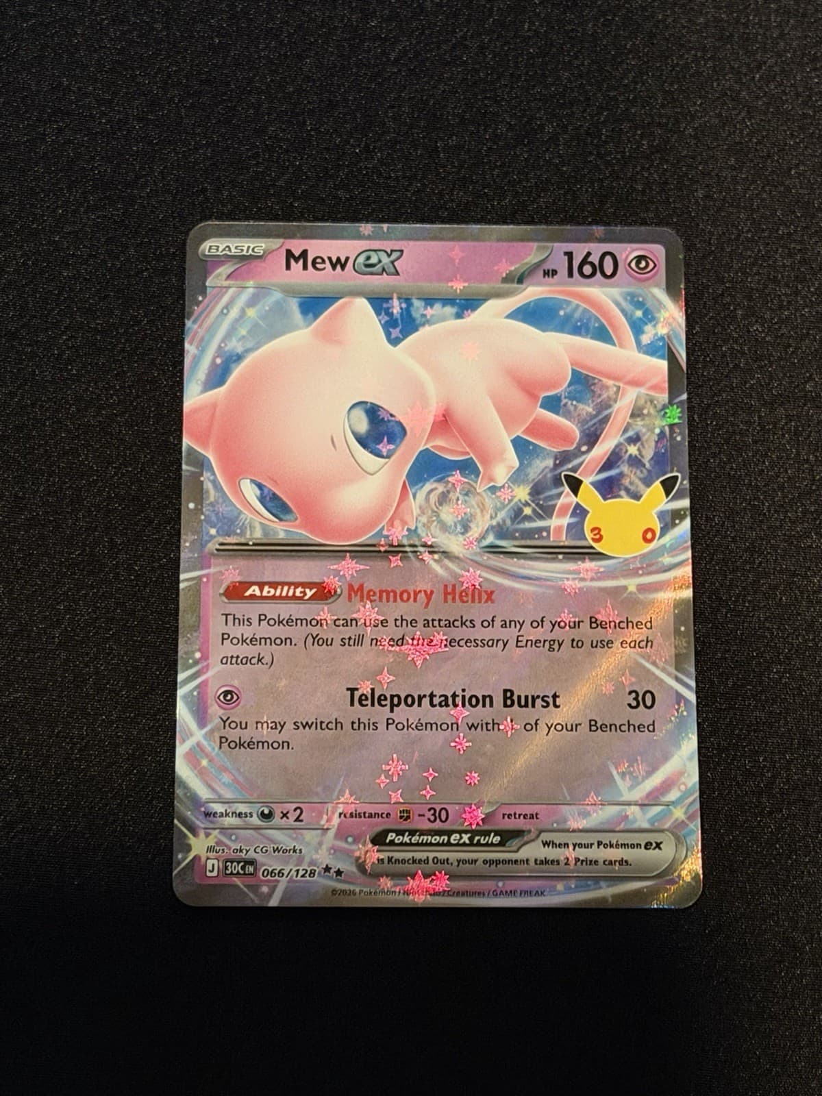 Pokémon TCG Mew ex 66/128 30th Celebration mint condition