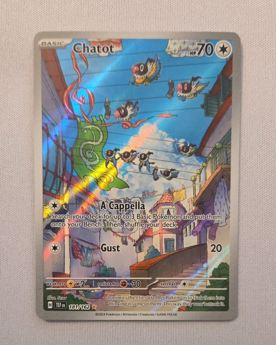 Pokemon TCG SV05: Temporal Forces #181/162 Chatot Illustration Rare- NM/M