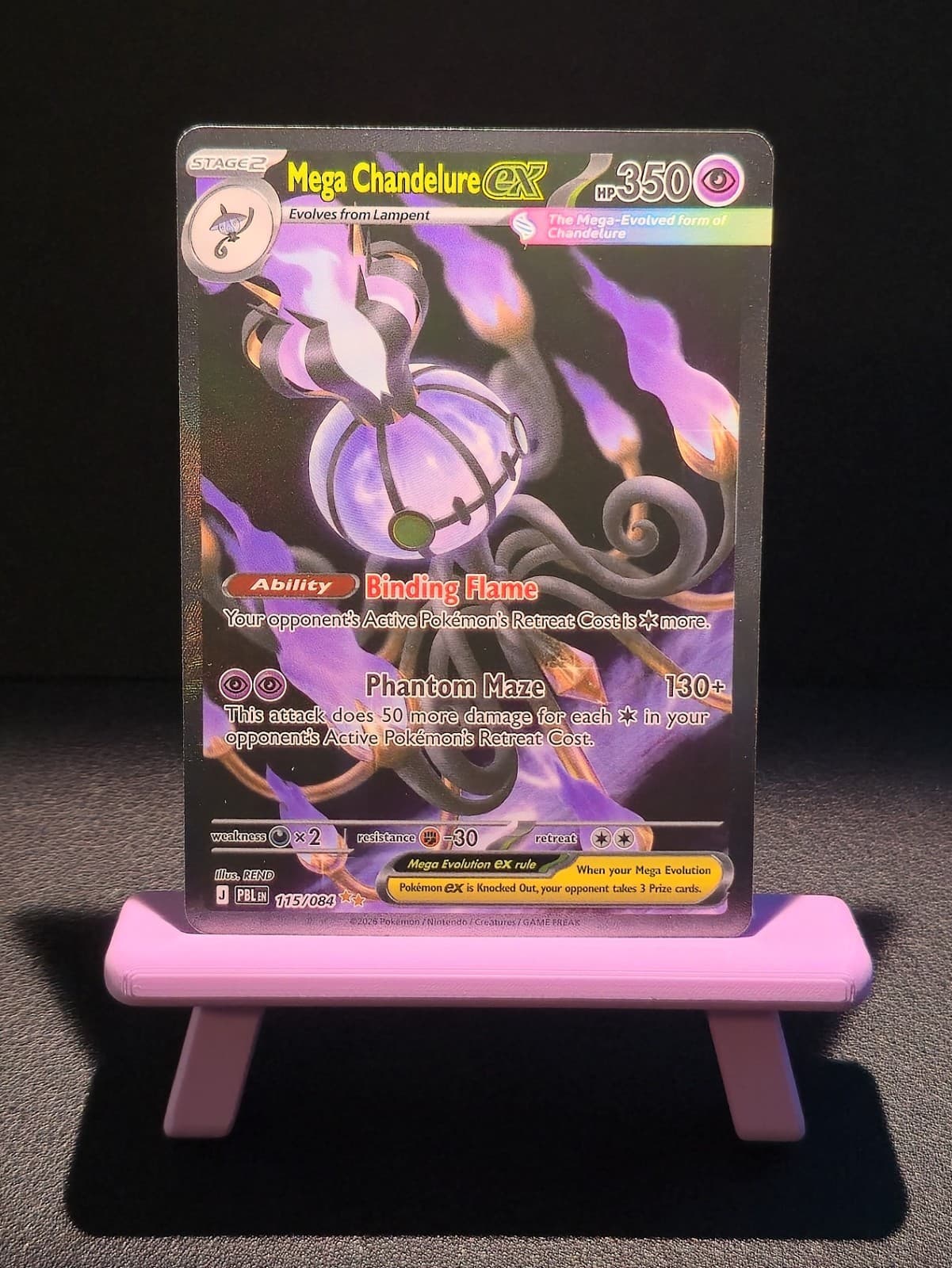 Mega Chandelure ex 115/084 Pitch Black SIR Holo Pokémon TCG