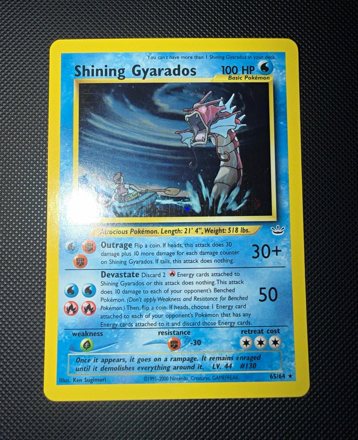 Pokémon TCG Shining Gyarados 65/64 Neo Revelation Holo Secret Rare 100 HP