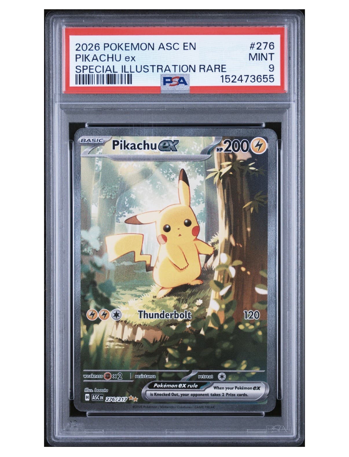 Pokemon 2026 Me: Ascended Heroes Pikachu ex 276/217 SIR Holo EN PSA 9