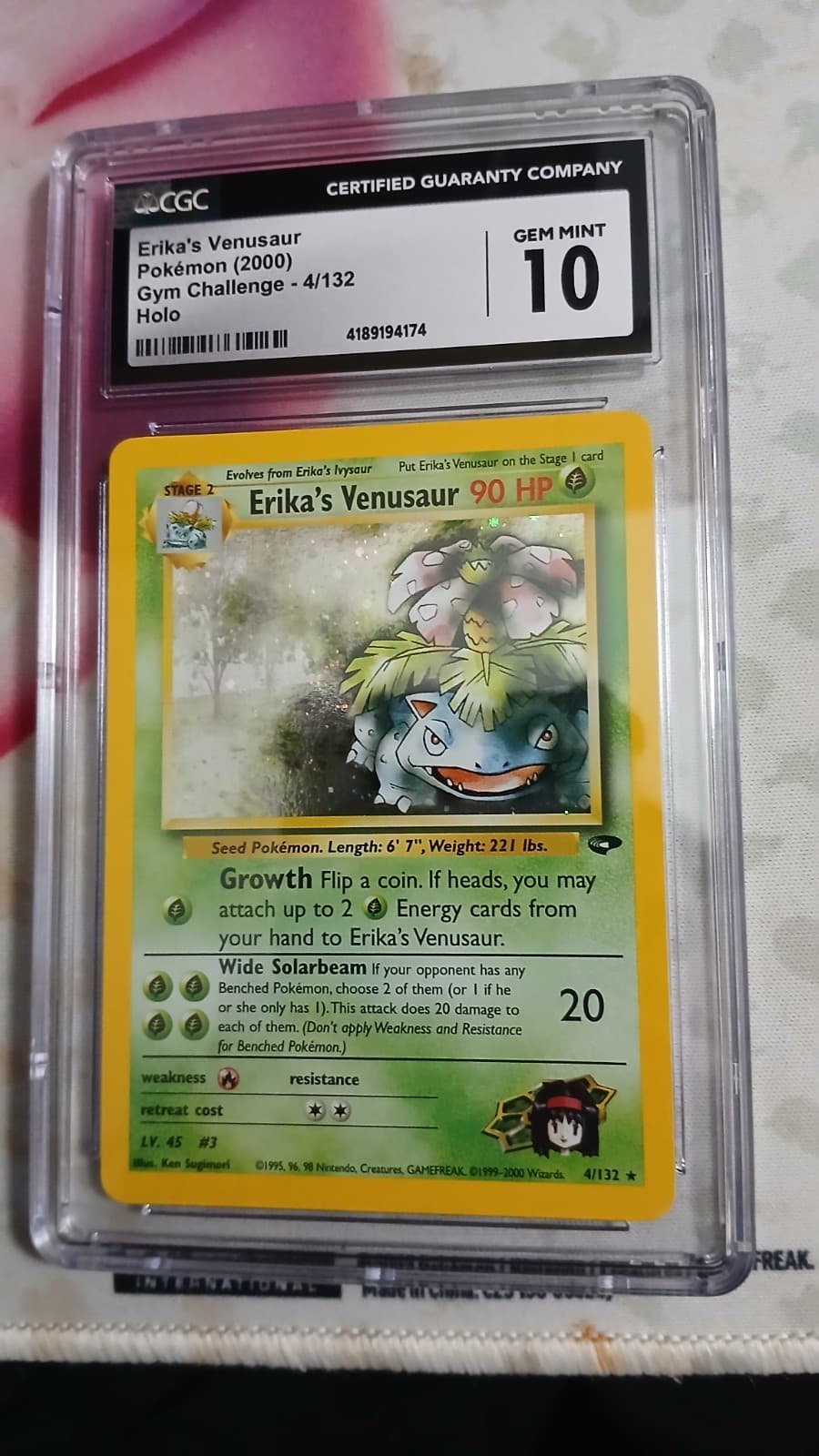 Pokemon Erika's Venusaur Gym Challenge Holo Rare 4/132 2000 English CGC 10