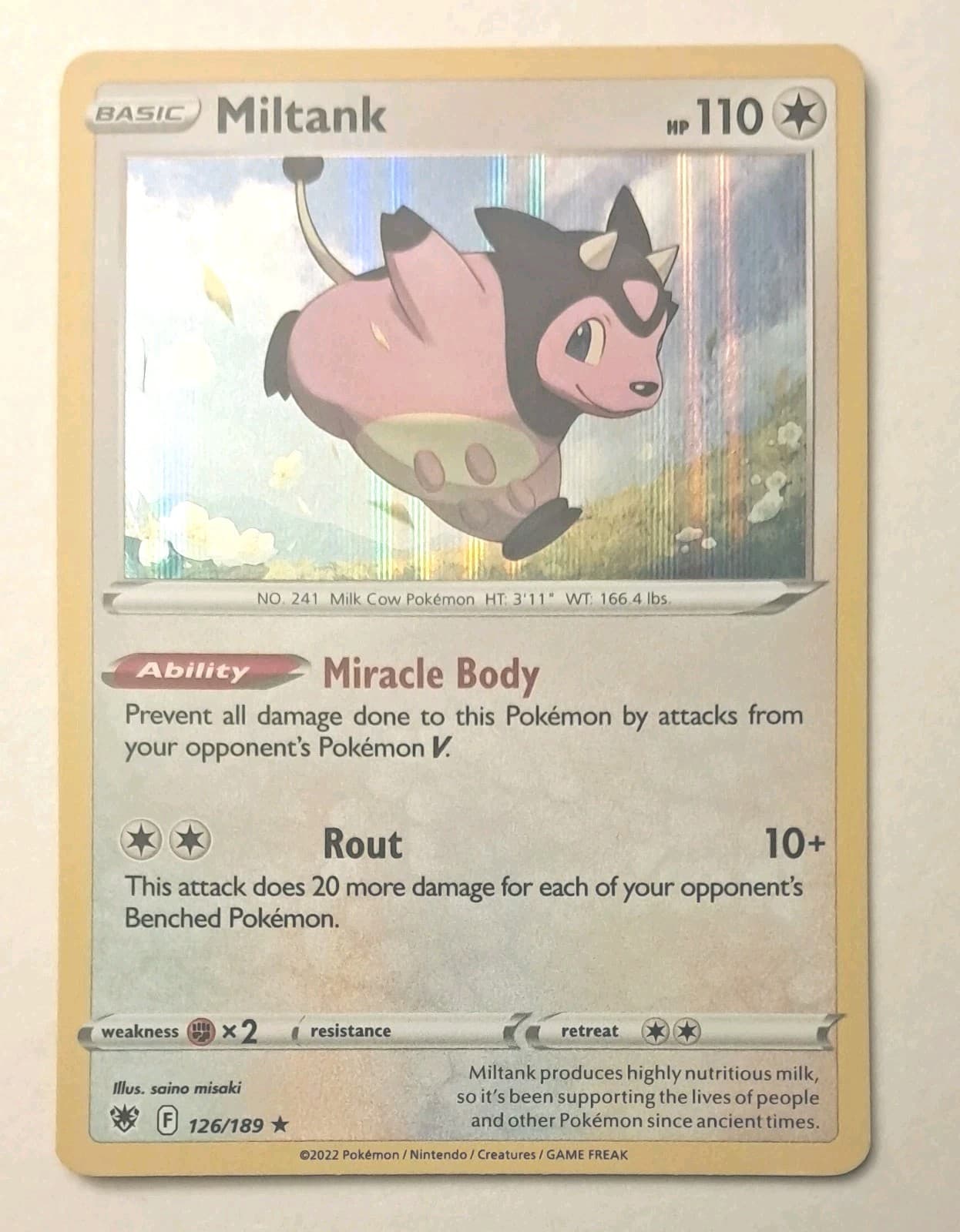 Pokemon TCG Miltank 126/189 Astral Radiance Rare Holo
