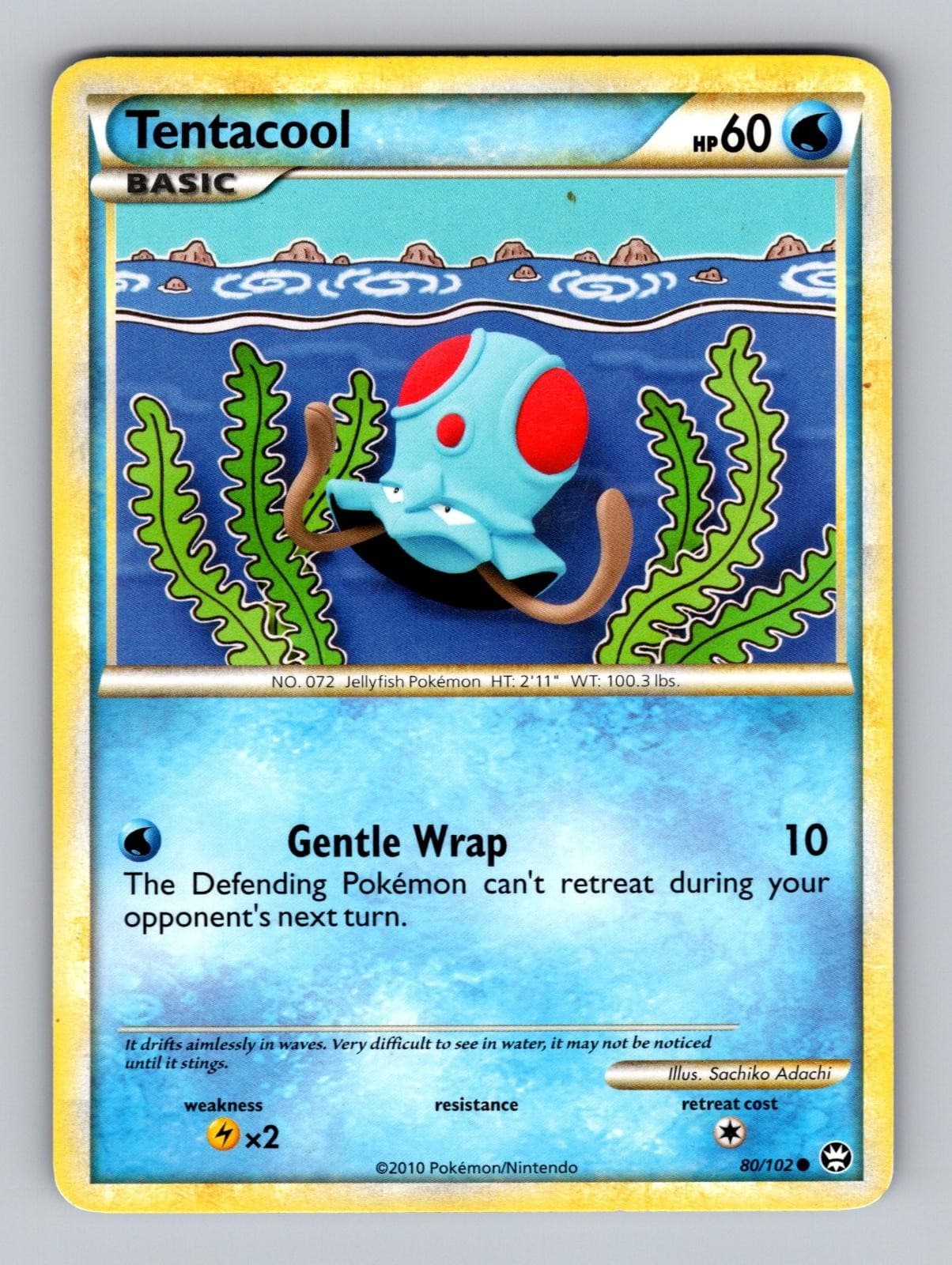 Tentacool 80/102 Common HGSS Triumphant Pokemon Lightly Played