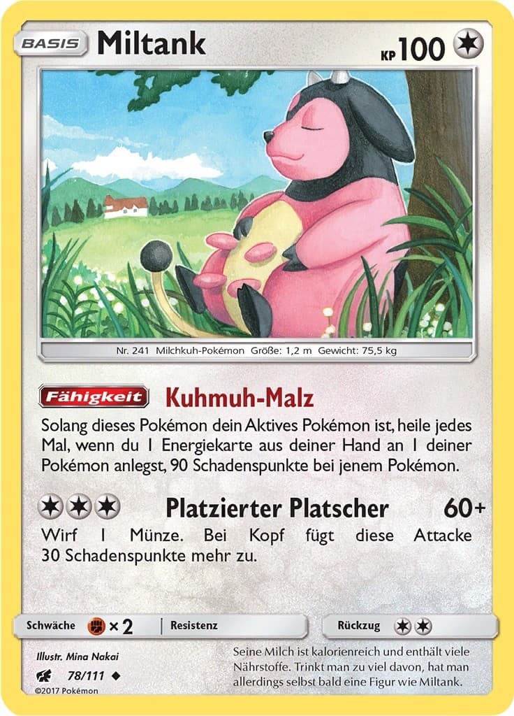 78/111 Miltank NM Aufziehen der Sturmröte 2017 NON HOLO Pokémon Deutsch