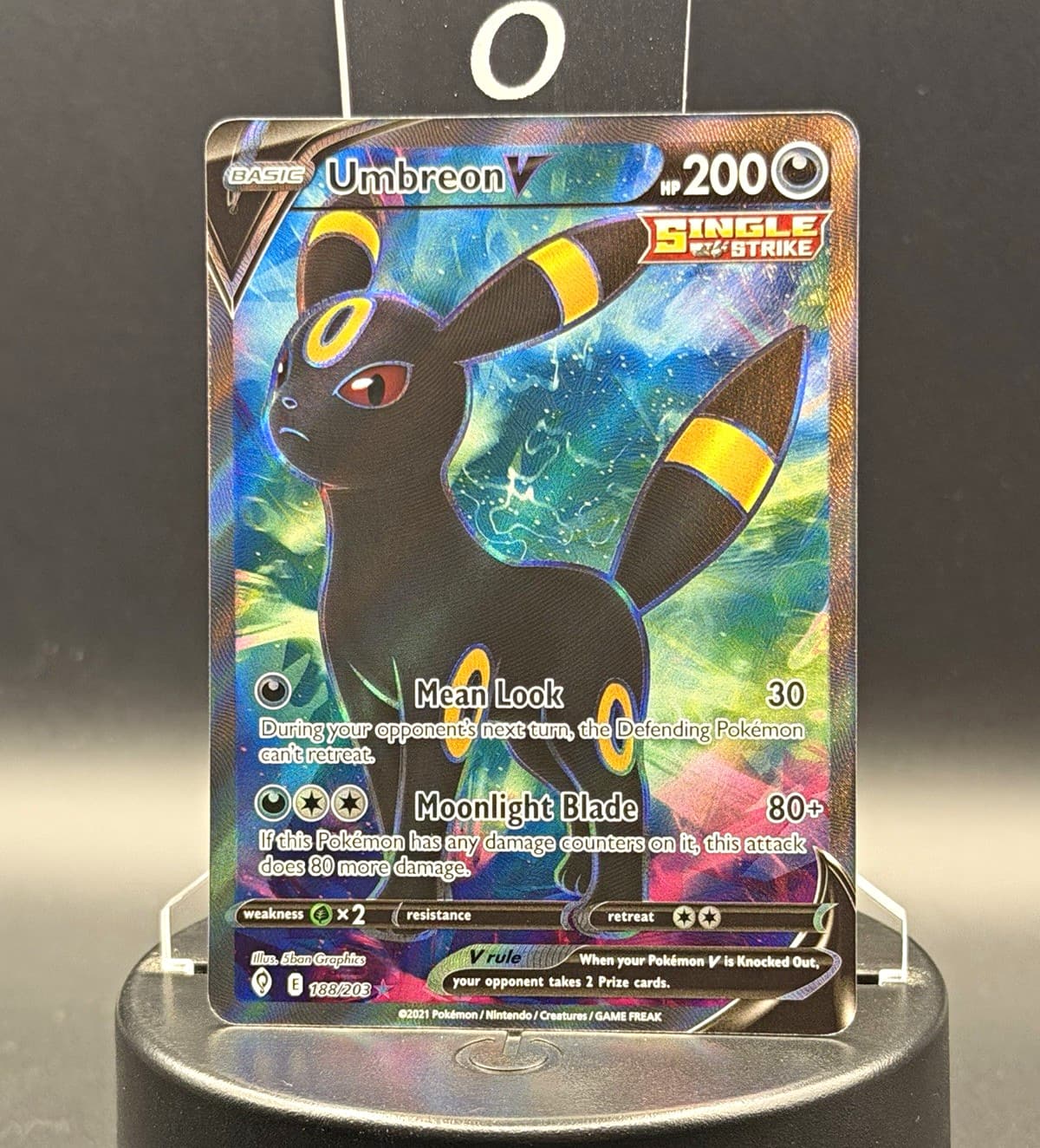 POKEMON TCG UMBREON V EVOLVING SKIES #188/203 ULTRA RARE HOLO 200HP