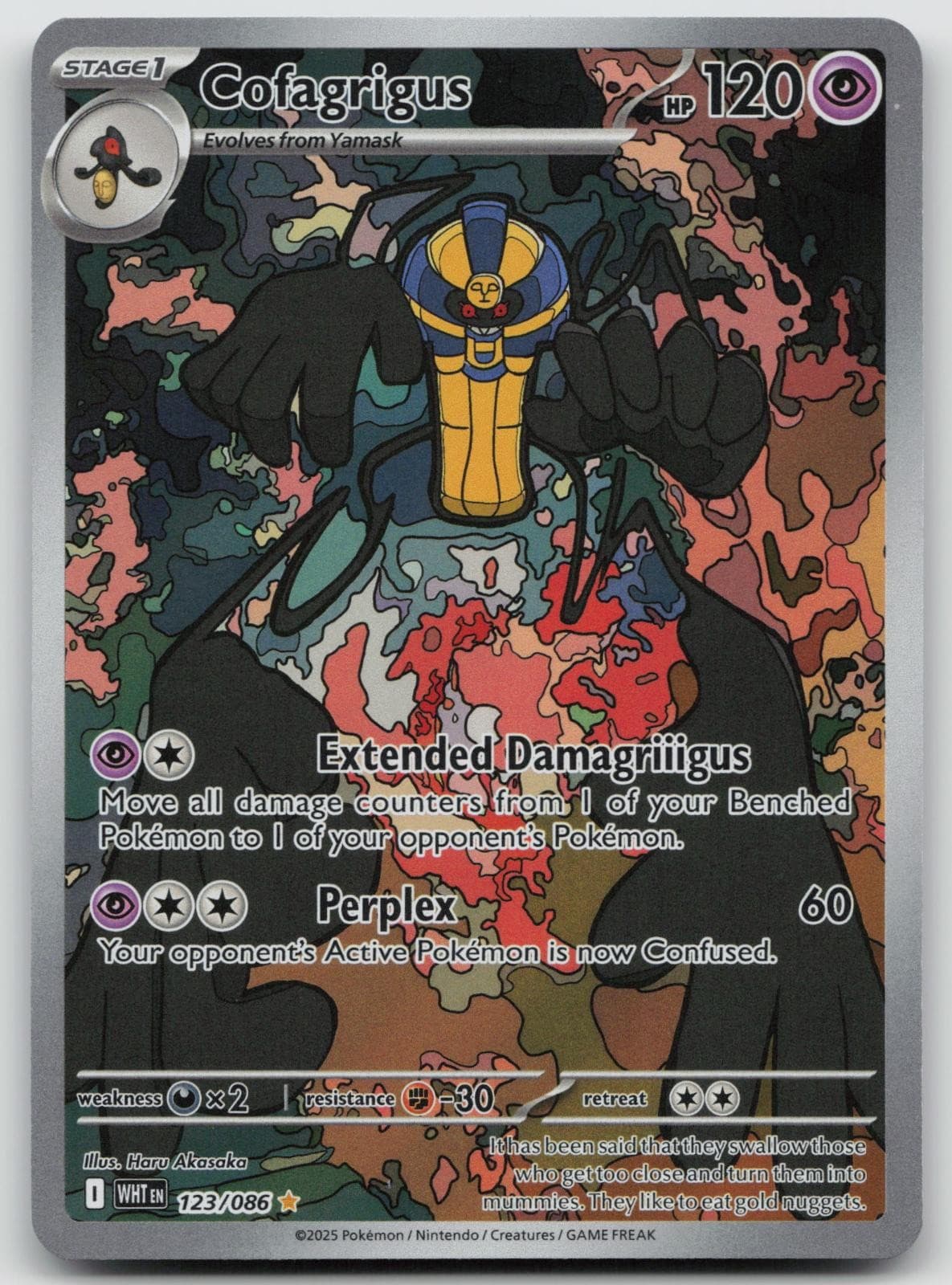 Cofagrigus 123/086 Illustration Rare White Flare Pokemon Holo Near Mint