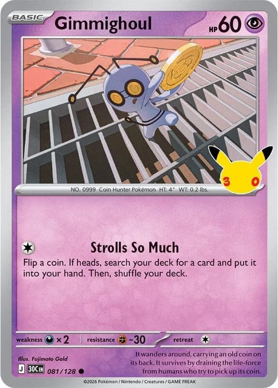 Pokemon TCG 30th Celebration Gimmighoul Holo #81/128