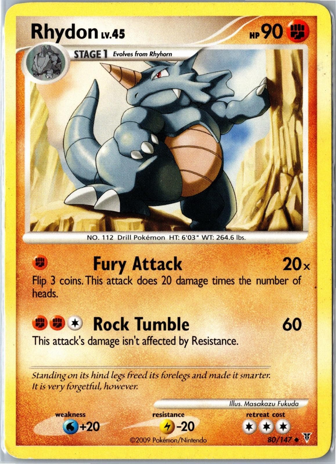 Pokemon Card - Rhydon 80/147 Supreme Victors Uncommon Heavily Played