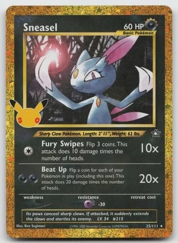 Sneasel 25/111 Holo ME: 30th Celebration Classic Collection Pokemon NM